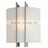 Polished Steel 60-watt Wall Sconce with Frost Glass Shade