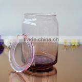 20oz Colored Storage Glass Jar With Lid Wholesale thumbnail-4