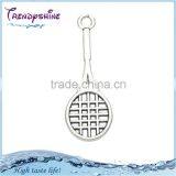 Zinc Alloy Antiqeu Silver Plating New Design Tennis Racket Shaped Sports Charms thumbnail-1
