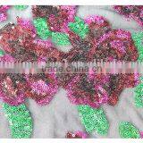 Wholesale Latest 3d Flower Sequin Net Fabric, Lovely Flower Sequin Net Fabric Making Dress thumbnail-4