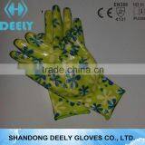 13Gauge Transparent Nitrile Fully Coated Gloves With Printing Liner for Garden thumbnail-5