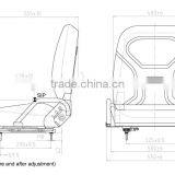 (YH-06)Universal High Quality and Durable Back-forward Adjustable PVC Forklift Seat thumbnail-2