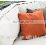 U Shaped Outdoor Patio Brown Wicker Sofa Couch With Beige Cushions thumbnail-2