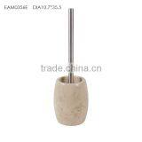 Polyresin Brown Marble Gold Scroll Rim Bathroom Accessories Sets thumbnail-3