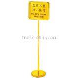Vertical Welcome Board Stand/ Golden Frame Direction Sign Stand/ Wholesales Freestanding Hotel Outdoor Sign Stand P-27 thumbnail-1