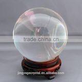 Clear Crystal Ball With Wood Stand Beautiful as Display or a Powerful Fengshui Tool thumbnail-2