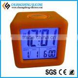 Cube Shaped Silicone Time Clock, Digital Table Clock, Anti-broken Alarm Clock