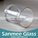 185ml,6.5oz Transparent High Quality Gold Rim Coffee Glass Cup thumbnail-3