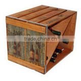 antiqued/rustic wooden wine crate, wooden wine box,packing box,gift box