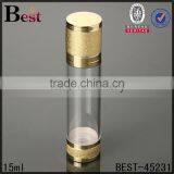 15ml China Promotion High Quality Luxury Cosmetic Airless Bottle Gold Pump Bottle Cosmetic Perdonal Care Lotion Serum thumbnail-3