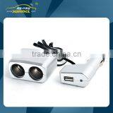 2 Sockets Car Charger Cigarette Lighter Adapter With USB for IPhone , Tablet thumbnail-1
