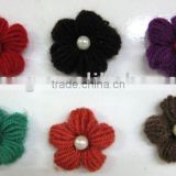 1.37" knit flower head/crochet flower head/hair accessories HYL06525