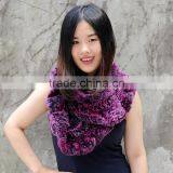 CX-S-32B Ladies Fashion Wholesale Snood Rex Rabbit Fur Scarf thumbnail-5