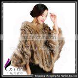 CX-B-95A Wholesale Elegance Real Rabbit Fur Poncho Shawl / Jacket / Coats thumbnail-2