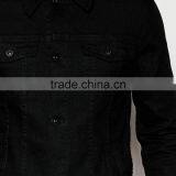 High Quality Two Pocket Denim Wholesale Custom Black Jacket thumbnail-3