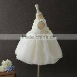 2017 New Born Baby Clothes White First Communion Dress Embroidery Flower Baby Cotton Frocks Designs 1 Year Baby Girl Dresses Hat thumbnail-2