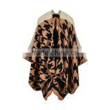 Wholesale China Factory Price Female Scarf Sewing Brim Grid Design Imitated Cashmere Material Women Shawl thumbnail-2