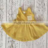 Baby Girl Summer Handmade Dresses Cotton Baby Clothes Wholesale Girls Soild Color Dress thumbnail-4