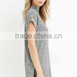 2017 Cheapsale Custom Ladies Solid Side Open Short Sleeve Casual Dress OEM Service thumbnail-3