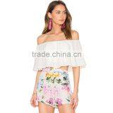 Custom Print Shorts and off the Shoulder Blouse Factory Connection Clothing thumbnail-4