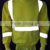 Poly/Cotton Fleece hi Vis Jacket Safety Sweatshirt With Heat-transfered Reflective Tape Meet CSA Z96 Requirement thumbnail-4