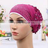 Wholesale-Women's Lady Girls Muslim Arab Decorative Head Wrap Headscarf Cap Islamic Hijab Turban thumbnail-3
