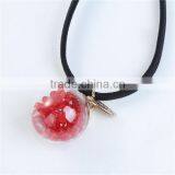 Glass Hair Ties Ball Black Red Rhinestone thumbnail-2