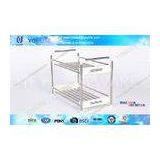 Modern Stand Folding Double Pole Clothes Rack with Wheels / Portable Drying Hanger