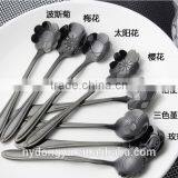 High Quality Stainless Steel Coffee Spoon /llg Gold Plate Rose Stainless Steel Spoon Tea Spoon /fancy Dinnerware Tableware