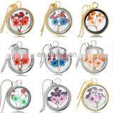 Mother's Day Dried Flowers Glass Essential Oil Diffuser Necklace thumbnail-3