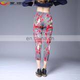 China Cheap Newest Design Colors Sublimation Flower Pattern Printed Pants for Women thumbnail-2