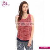 2017 Korean New Style 100% Polester Elegant Sleeveless Lady Garment