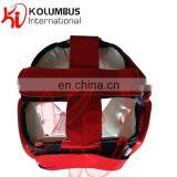 Red Head Guard In Leather, Boxing Head Guard Helmet, Head Guard Made In Leather Full Adjustable thumbnail-4