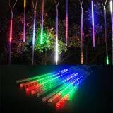 Multi-color 50CM 8Tube Meteor Shower Rain Tubes Outdoor LED Christmas Light Wedding Garden Xmas String Lights EU/US Plug thumbnail-3