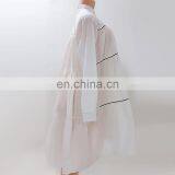 LAITE D2154 Autumn Plus Size Women Shirt Dress Ladies Plus Size Stripe Casual Shirt Dress thumbnail-4