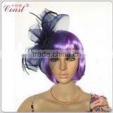 Decorative Navy Blue Feather Flower Silk Flower Large Flower Hair Clips thumbnail-2