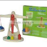 Kids Set of Wooden Scales Balance