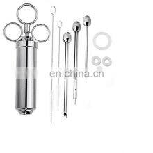 Best Price BBQ Manual Kit Marinade Set Brine Syringe Stainless Steel Meat Injector thumbnail-5