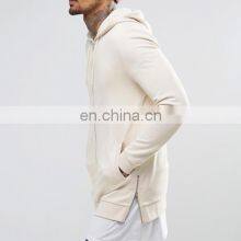 Wholesale 2021 New Great Design High Quality 100% Cotton Custom Man Pullover Plain Side Zipper Hoodie With Your Own Logo thumbnail-3