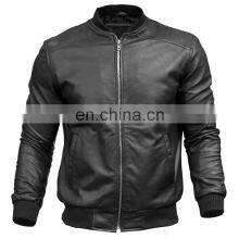 2022 Arrival Unisex Design Color Block Men Genuine Leather Jacket Custom High Quality Men Leather Jacket thumbnail-3