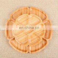 Kitchen Multifunction Seven-grid Round Design Food Serving Plate Wooden Dry Fruit Tray thumbnail-2