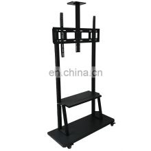 High quality Movable wheels and adjustable shelf  Mobile LCD LED TV Cart Rolling Trolley Mount  modern TV Stand