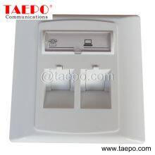 86x86mm German Style 1 Port 2 Port RJ45 Network Face Plates for Outlets From China Factory TAEPO