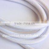 Milk White Textile Braided Lamp Power Cord Plug