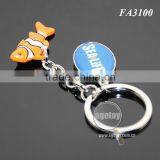 3D Mini Clownfish Shaped Customized Printing Logo Color Painting Metal Fish Keychain thumbnail-3