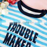 Baby Boys Clothes Factory Baby Summer Striped Bodysuit With Chest Prints Letter thumbnail-2