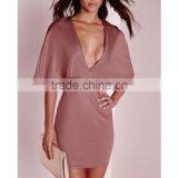 Fashion Sexy Women Cape Dress In One Piece Rose Pink thumbnail-2