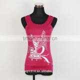 High Quality Polyester/cotton Woman Adjustable Pink Ladies Tank Top thumbnail-2