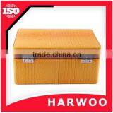 Luxury Hinged Leather Make-up Storage Box for Girls With Pocket