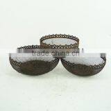 Antique French Round Decorative Wire Basket